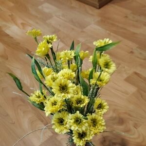 Yellow Faux Florals with Green Stems